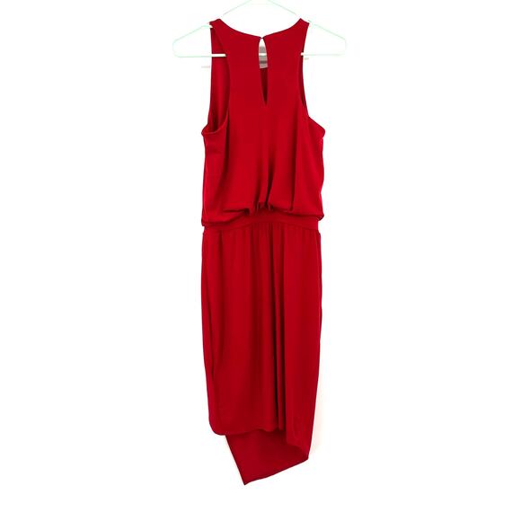 Banana Republic Size XS Red Sleeveless Dress Asymmetrical Hem Faux Wrap NWT - Picture 2 of 5